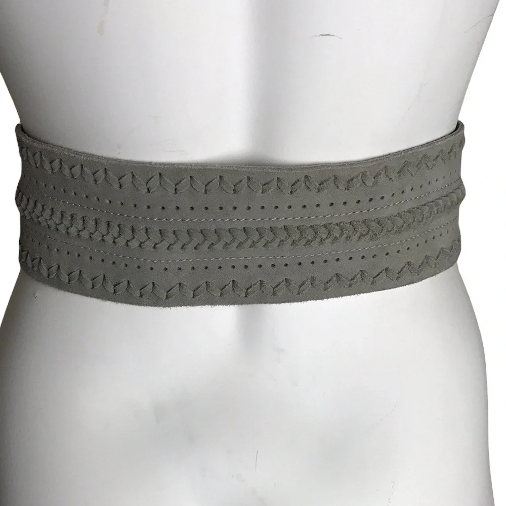 Linea Pelle Leather Belt Tassel Trim Ties Sz XS